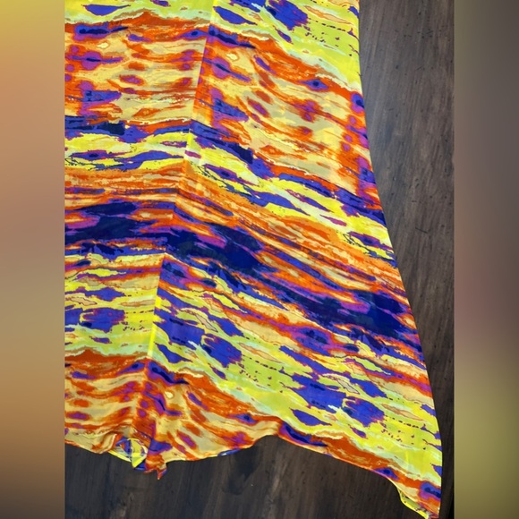 Josa Tulum Swim Cover Up One Size Colorful Asymmetrical Beach Resort Cruise EUC - Picture 4 of 14